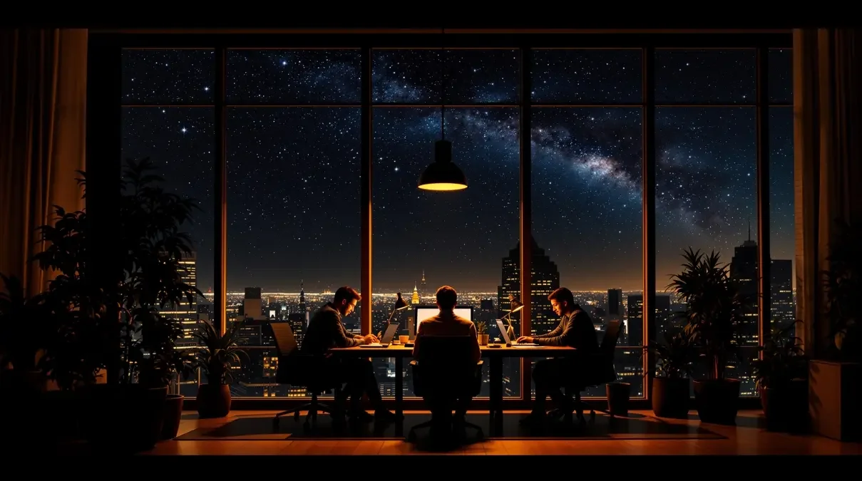 蓝莓视频 品牌团队深夜工作场景